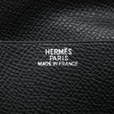 エルメス HERMES ベアンクラシック ブラック ヴォーエプソン 長財布 シルバー金具 オフホワイト 二つ折り財布