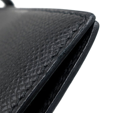 エルメス HERMES ベアンクラシック ブラック ヴォーエプソン 長財布 シルバー金具 オフホワイト 二つ折り財布