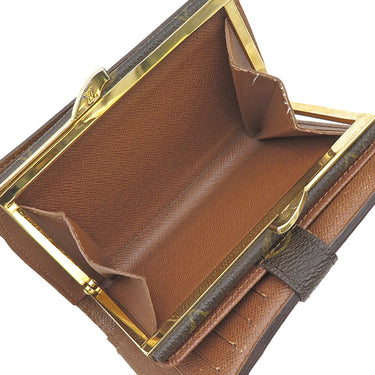 ルイヴィトン LOUIS VUITTON ポルトモネ ビエ ヴィエノワ M61663 モノグラム モノグラムキャンバス 二つ折り財布 ゴールド金具 茶 がま口