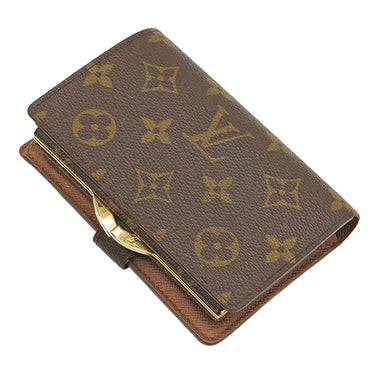 ルイヴィトン LOUIS VUITTON ポルトモネ ビエ ヴィエノワ M61663 モノグラム モノグラムキャンバス 二つ折り財布 ゴールド金具 茶 がま口