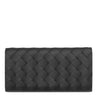 ボッテガヴェネタ BOTTEGA VENETA イントレチャート 635567-V3US1 ブラック レザー 長財布 黒 札入れ カード入れ フラップ