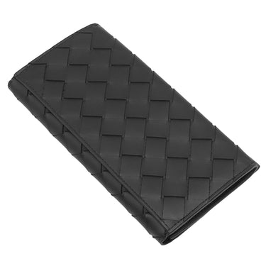 ボッテガヴェネタ BOTTEGA VENETA イントレチャート 635567-V3US1 ブラック レザー 長財布 黒 札入れ カード入れ フラップ
