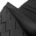 ボッテガヴェネタ BOTTEGA VENETA イントレチャート 635567-V3US1 ブラック レザー 長財布 黒 札入れ カード入れ フラップ