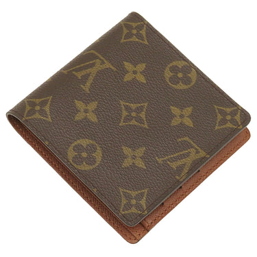 ルイヴィトン LOUIS VUITTON ポルトフォイユ マルコ M61675 モノグラム モノグラムキャンバス 二つ折り財布 ゴールド金具 茶 コンパクトウォレット