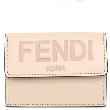 フェンディ FENDI ローマ マイクロ 8M0395 プードル レザー 三つ折り財布 ゴールド金具 コンパクト ウォレット