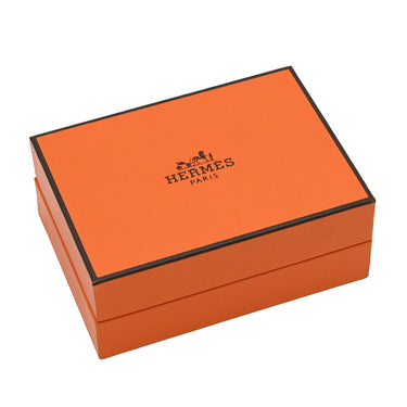 エルメス HERMES オーケリー ブラック×シルバー メタル ヴォースイフト ピアス カデナ型 フープ