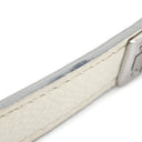 エルメス HERMES ケリードゥブルトゥール ホワイト×シルバー ヴォーエプソン メタル T3 ブレスレット 白 2連 2重 レザーブレス