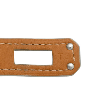エルメス HERMES ケリードゥブルトゥール ホワイト×シルバー ヴォーエプソン メタル T3 ブレスレット 白 2連 2重 レザーブレス