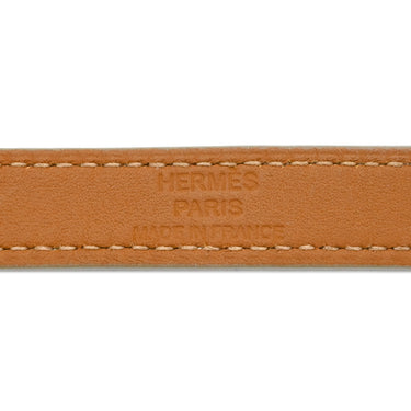 エルメス HERMES ケリードゥブルトゥール ホワイト×シルバー ヴォーエプソン メタル T3 ブレスレット 白 2連 2重 レザーブレス