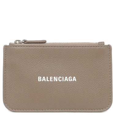 バレンシアガ BALENCIAGA ロゴ コインケース 594324 ブラウン レザー コインケース シルバー金具 茶 小銭入れ 鍵入れ キーリング付き