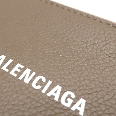 バレンシアガ BALENCIAGA ロゴ コインケース 594324 ブラウン レザー コインケース シルバー金具 茶 小銭入れ 鍵入れ キーリング付き