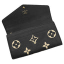 ルイヴィトン LOUIS VUITTON ポルトフォイユ サラ M80496 ブラック×ベージュ モノグラムアンプラント 長財布 ゴールド金具 フラップ バイカラー