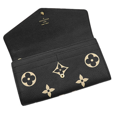 ルイヴィトン LOUIS VUITTON ポルトフォイユ サラ M80496 ブラック×ベージュ モノグラムアンプラント 長財布 ゴールド金具 フラップ バイカラー
