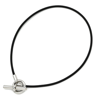 エルメス HERMES グレナン ドゥブルトゥール ブラック×シルバー ヴォースイフト メタル ブレスレット 黒 2連ブレス 2重 チョーカー