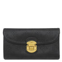 ルイヴィトン LOUIS VUITTON ポルトフォイユ アメリア M95549 ブラック モノグラムマヒナ 三つ折り財布 ゴールド金具 長財布