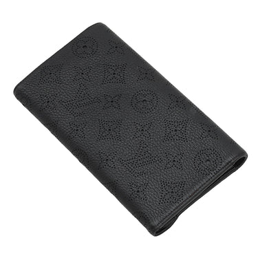 ルイヴィトン LOUIS VUITTON ポルトフォイユ アメリア M95549 ブラック モノグラムマヒナ 三つ折り財布 ゴールド金具 長財布