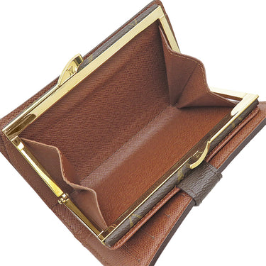 ルイヴィトン LOUIS VUITTON ポルトモネ ビエ ヴィエノワ M61663 モノグラム モノグラムキャンバス 二つ折り財布 ゴールド金具 茶 がま口