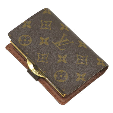 ルイヴィトン LOUIS VUITTON ポルトモネ ビエ ヴィエノワ M61663 モノグラム モノグラムキャンバス 二つ折り財布 ゴールド金具 茶 がま口