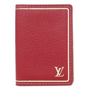 ルイヴィトン LOUIS VUITTON オーガナイザー ドゥ ポッシュ M95253 レッド レザー カードケース 赤 茶 名刺入れ パスケース