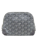 ゴヤール GOYARD ヴァンドーム コスメティックポーチ VENDOTPMLTY51CL51P グレー キャンバス ゴヤールディンキャンバス シュヴロッシュカーフスキン ポーチ シルバー金具 化粧ポーチ