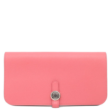 エルメス HERMES ドゴン ロング ローズアザレ エバーカラー 長財布 シルバー金具 二つ折り長財布