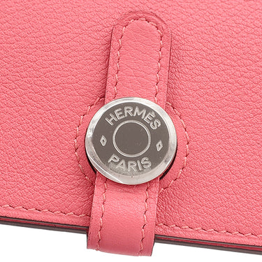 エルメス HERMES ドゴン ロング ローズアザレ エバーカラー 長財布 シルバー金具 二つ折り長財布