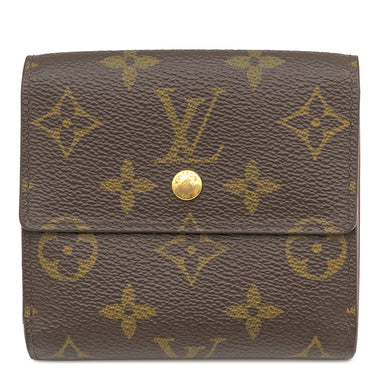 ルイヴィトン LOUIS VUITTON ポルトモネ ビエ カルトクレディ M61652 モノグラム モノグラムキャンバス 二つ折り財布 ゴールド金具 茶 Wホック財布