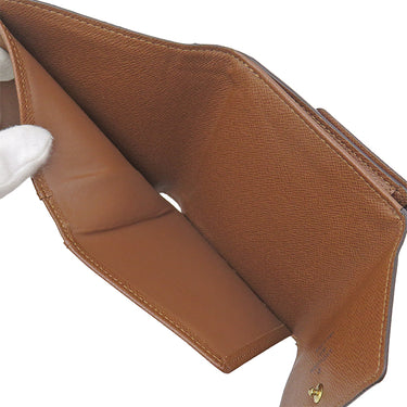 ルイヴィトン LOUIS VUITTON ポルトモネ ビエ カルトクレディ M61652 モノグラム モノグラムキャンバス 二つ折り財布 ゴールド金具 茶 Wホック財布