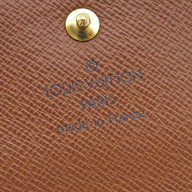 ルイヴィトン LOUIS VUITTON ポルトモネ ビエ カルトクレディ M61652 モノグラム モノグラムキャンバス 二つ折り財布 ゴールド金具 茶 Wホック財布