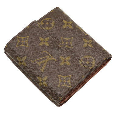 ルイヴィトン LOUIS VUITTON ポルトモネ ビエ カルトクレディ M61652 モノグラム モノグラムキャンバス 二つ折り財布 ゴールド金具 茶 Wホック財布