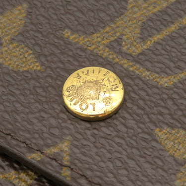 ルイヴィトン LOUIS VUITTON ポルトモネ ビエ カルトクレディ M61652 モノグラム モノグラムキャンバス 二つ折り財布 ゴールド金具 茶 Wホック財布