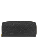ルイヴィトン LOUIS VUITTON ポルトフォイユ クレマンス M60171 ノワール モノグラムアンプラント 長財布 ゴールド金具 黒 ラウンドファスナー