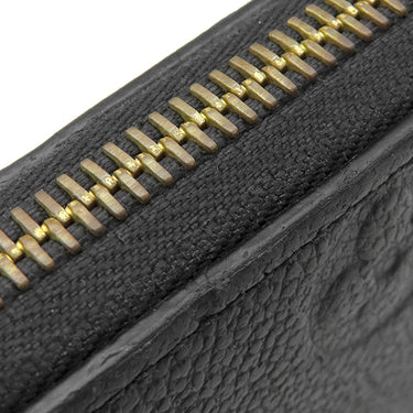 ルイヴィトン LOUIS VUITTON ポルトフォイユ クレマンス M60171 ノワール モノグラムアンプラント 長財布 ゴールド金具 黒 ラウンドファスナー