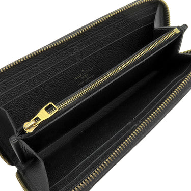 ルイヴィトン LOUIS VUITTON ポルトフォイユ クレマンス M60171 ノワール モノグラムアンプラント 長財布 ゴールド金具 黒 ラウンドファスナー