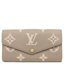 ルイヴィトン LOUIS VUITTON ポルトフォイユ サラ NM M81049 トゥルトレール×クレーム モノグラムアンプラント 長財布 ゴールド金具 ベージュ