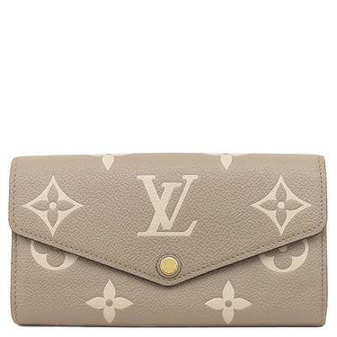 ルイヴィトン LOUIS VUITTON ポルトフォイユ サラ NM M81049 トゥルトレール×クレーム モノグラムアンプラント 長財布 ゴールド金具 ベージュ