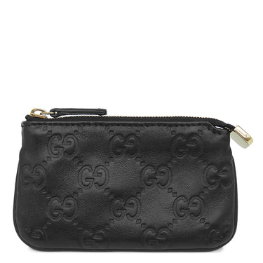 グッチ GUCCI グッチシマ 233183 ブラック レザー コインケース ゴールド金具 黒 キーケース 小銭入れ