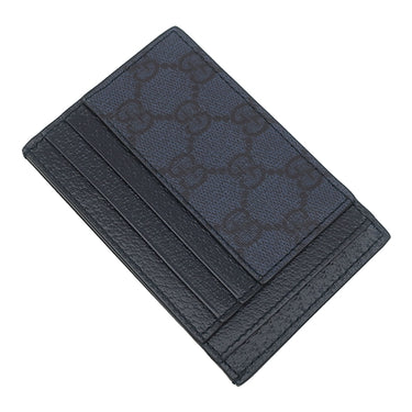 グッチ GUCCI GGスプリーム キャンバス カードケース 732018 ネイビー×ブルー レザー GGスプリームキャンバス カードケース シルバー金具 紺 パスケース