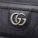 グッチ GUCCI GGスプリーム キャンバス カードケース 732018 ネイビー×ブルー レザー GGスプリームキャンバス カードケース シルバー金具 紺 パスケース