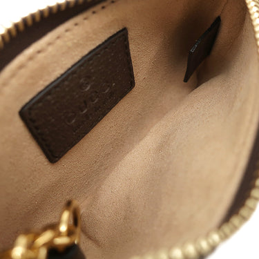 グッチ GUCCI ジャンボGG コインケース 671722 ブラウン GGキャンバス レザー コインケース ゴールド金具 新品 未使用 キーケース チェーン付き