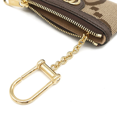 グッチ GUCCI ジャンボGG コインケース 671722 ブラウン GGキャンバス レザー コインケース ゴールド金具 新品 未使用 キーケース チェーン付き