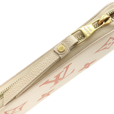 ルイヴィトン LOUIS VUITTON ジッピーウォレット M81914 クレーム×ローズトリアノン モノグラムアンプラント バイカラーモノグラムアンプラントレザー 長財布 ゴールド金具