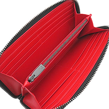 クリスチャンルブタン Christian Louboutin パネトーネ スパイク 1165044CM53 ブラック レザー 長財布 シルバー金具 黒 ラウンドファスナー スタッズ