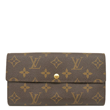 ルイヴィトン LOUIS VUITTON ポルトフォイユ サラ M61725 モノグラム モノグラムキャンバス 長財布 ゴールド金具 茶 二つ折り