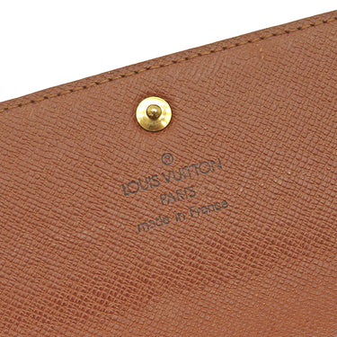 ルイヴィトン LOUIS VUITTON ポルトフォイユ サラ M61725 モノグラム モノグラムキャンバス 長財布 ゴールド金具 茶 二つ折り