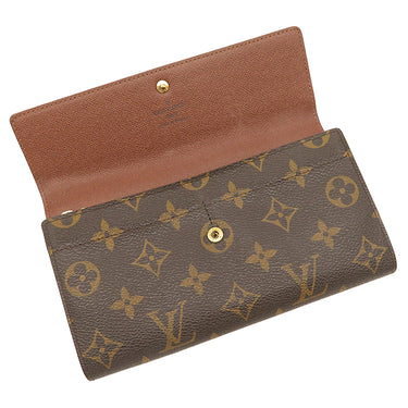 ルイヴィトン LOUIS VUITTON ポルトフォイユ サラ M61725 モノグラム モノグラムキャンバス 長財布 ゴールド金具 茶 二つ折り