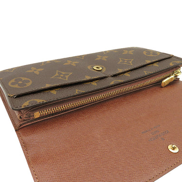 ルイヴィトン LOUIS VUITTON ポルトフォイユ サラ M61725 モノグラム モノグラムキャンバス 長財布 ゴールド金具 茶 二つ折り