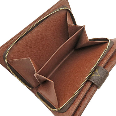 ルイヴィトン LOUIS VUITTON ポルト パピエ ジップ M61207 モノグラム モノグラムキャンバス 二つ折り財布 ゴールド金具 茶 ポケットケース欠品