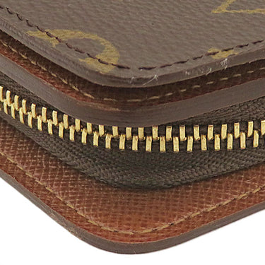 ルイヴィトン LOUIS VUITTON ポルト パピエ ジップ M61207 モノグラム モノグラムキャンバス 二つ折り財布 ゴールド金具 茶 ポケットケース欠品