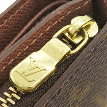 ルイヴィトン LOUIS VUITTON ポルト パピエ ジップ M61207 モノグラム モノグラムキャンバス 二つ折り財布 ゴールド金具 茶 ポケットケース欠品